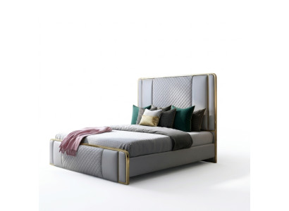 Designerskie Podwójne łóżko Hotel Luxury Sypialnia 140/160x200cm Skóra