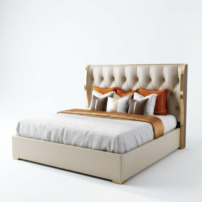 Designerskie Podwójne łóżko Hotel Luxury Sypialnia 180/200x200cm Skóra