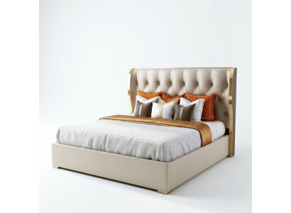 Designerskie Podwójne łóżko Hotel Luxury Sypialnia 180/200x200cm Skóra
