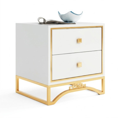 Tabela Stolik nocny sofa Tabela Stolik stolik nocny z szufladą Biały