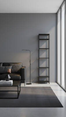 Półka Szkło Metalowa półka stojąca o nowoczesnym designie w Czarnym salonie