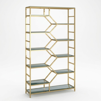 Półka Metalowa Półka Designerska Luksusowe Półki Złota Szafa 3szt