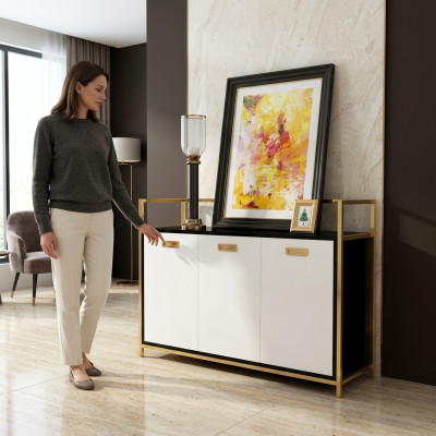 Design Kredens Szafa Luxury Stal nierdzewna Komody Szafa Dekoracyjna Półka