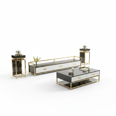 Nowoczesny Design Living Ściana Kredens do Salonu RTV Półka + Boki