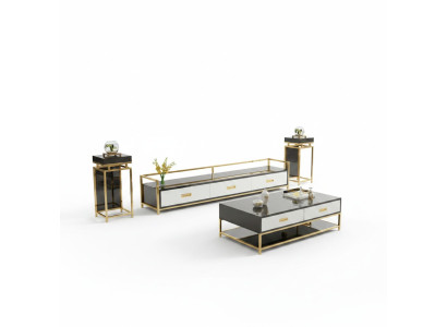 Nowoczesny Design Living Ściana Kredens do Salonu RTV Półka + Boki