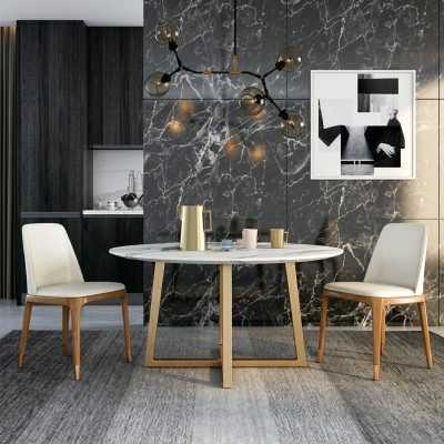 Design Jadalnia Tabela Okrągły Metal Okrągłe stoły Living Pokój Luxury Gold