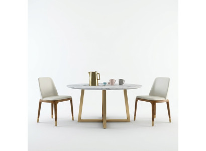 Design Jadalnia Tabela Okrągły Metal Okrągłe stoły Living Pokój Luxury Gold