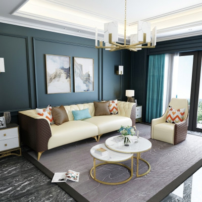 Designerska kanapa Tabela Okrągły stoły Okrągły Sofa Metal Szkło Deco Side Living