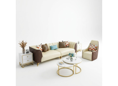 Designerska kanapa Tabela Okrągły stoły Okrągły Sofa Metal Szkło Deco Side Living