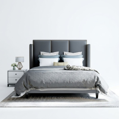 Luksusowe skórzane łóżko Metal Gold Design łóżko Podkładka Hotelowa 180x200cm