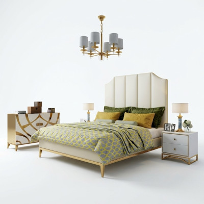 Łóżko Podkładka Deco Design Luksusowe podwójne łóżko hotelowe Sleep Pokój Skóra