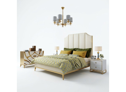 Łóżko Podkładka Deco Design Luksusowe podwójne łóżko hotelowe Sleep Pokój Skóra