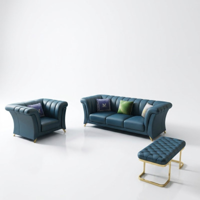 Designerska kanapa Podkładka Siedziba Ustawić Sofa Obcios 3+1 miejsce siedzące + Stołek