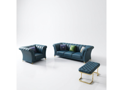 Designerska kanapa Podkładka Siedziba Ustawić Sofa Obcios 3+1 miejsce siedzące + Stołek