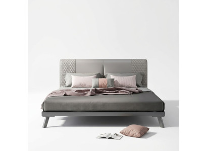 Luxury Design Skóra Łóżko Metalowe Złote łóżko Podkładka Hotelowa 180x200cm Szara