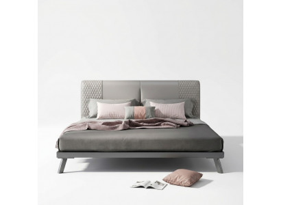 Luxury Design Skóra Łóżko Metalowe Złote łóżko Podkładka Hotelowa 180x200cm Szara