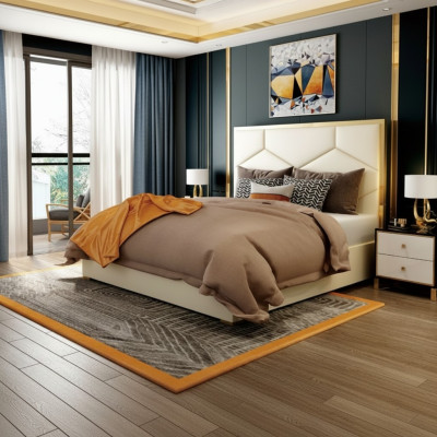 Łóżko Deko Podkładka Design Luksusowe podwójne łóżko hotelowe Sleep Pokój Skóra