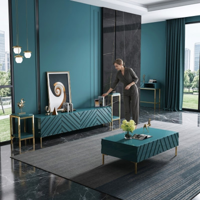 Kredens 2x stojaki boczne stolik kawowy Designer Living Pokój Metal
