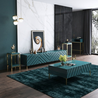 Kredens 2x stojaki boczne stolik kawowy Designer Living Pokój Metal