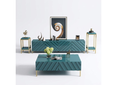 Kredens 2x stojaki boczne stolik kawowy Designer Living Pokój Metal