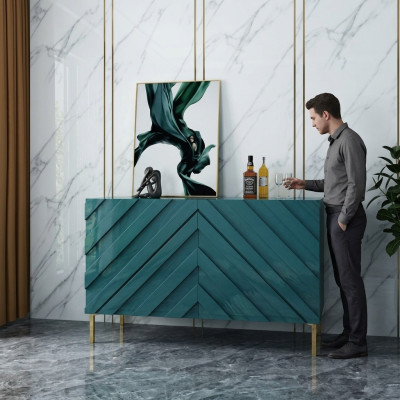 Kredens Wysoka Szafa Boczna Niska Deska Dekor Komody Designer Noble Luxury