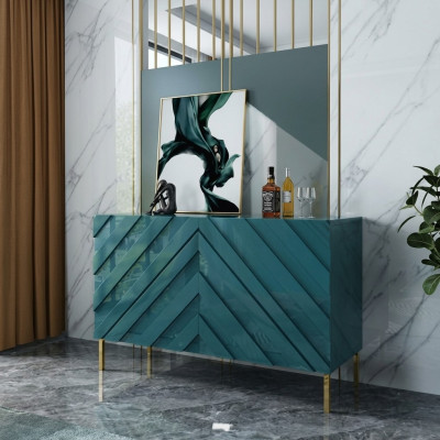 Kredens Wysoka Szafa Boczna Niska Deska Dekor Komody Designer Noble Luxury