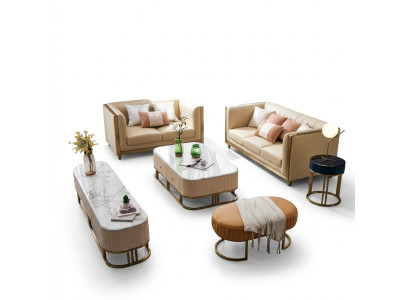 Stal nierdzewna Metal Meble Design Salon Kanapa Siedziba Podkładka Ustawić 3+2+1