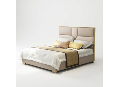 Luxury Design Skóra Łóżko Metalowe Złote łóżko Podkładka Hotelowa 180x200cm