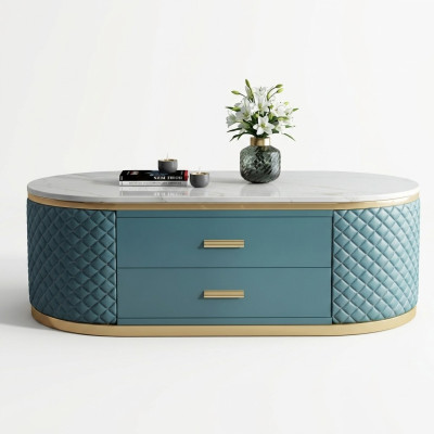 Wysokiej jakości salon Stoliki do kawy - Oval Designer Stal odporna na temperaturę Tabela Luxus