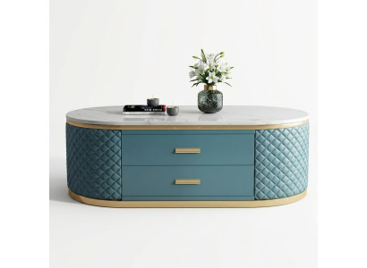 Wysokiej jakości salon Stoliki do kawy - Oval Designer Stal odporna na temperaturę Tabela Luxus
