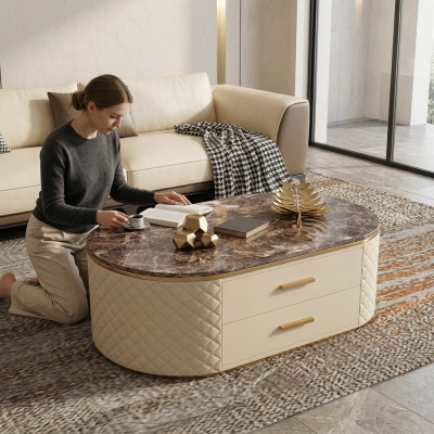 Design stolik kawowy Imitacja marmuru i kamienia Living Coffee Sofa Tabela Side