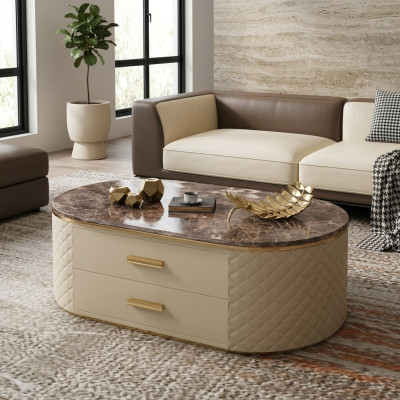 Design stolik kawowy Imitacja marmuru i kamienia Living Coffee Sofa Tabela Side