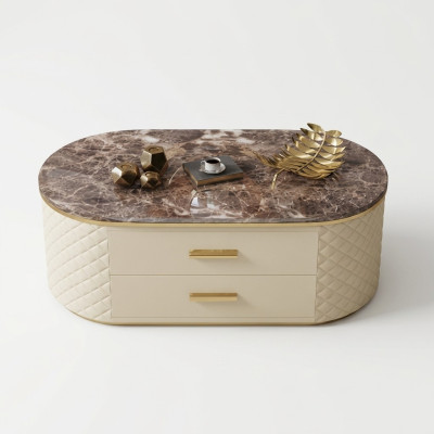 Design stolik kawowy Imitacja marmuru i kamienia Living Coffee Sofa Tabela Side