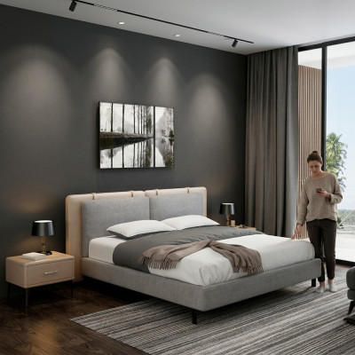 Podwójne łóżko podwójne łóżko designerskie luksusowe łóżka tapicerowane designerskie łóżko