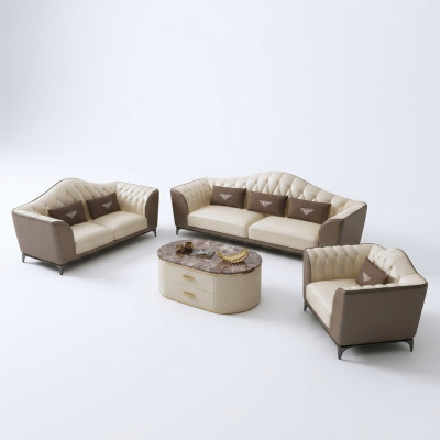 Kompletny zestaw Zestaw sofowy 3+2+1 designerska skórzana sofa skórzana komplet kanapy