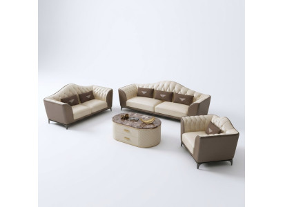 Kompletny zestaw Zestaw sofowy 3+2+1 designerska skórzana sofa skórzana komplet kanapy