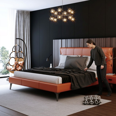 Podwójne łóżko łóżko małżeńskie design luksusowe Luxur łóżko tapicerowane design bed Włókienniczy