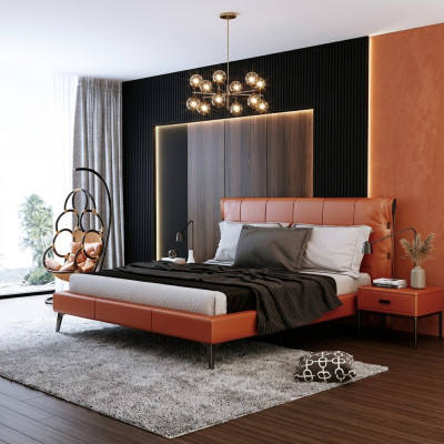 Podwójne łóżko łóżko małżeńskie design luksusowe Luxur łóżko tapicerowane design bed Włókienniczy
