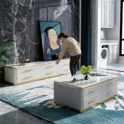 Stal bezpieczny stolik kawowy Designer Tabela Stal nierdzewna stoły boczne