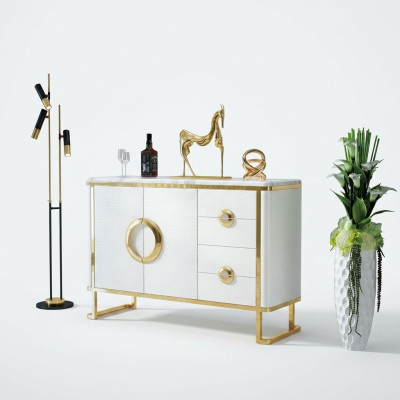 Elegancki design Kredens Kredens Włoskie Komody Skóra