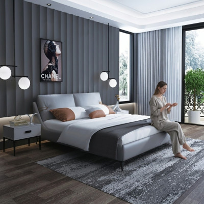 Nowoczesne Drewno Łóżko Noble Designerskie Meble Łóżko Podwójne Nowa Sypialnia