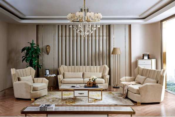 Sofa Kanapa Ustawić Siedziba Podkładka Kompletny Zestaw 3+2+1 Sofy Dekoracyjne Designer