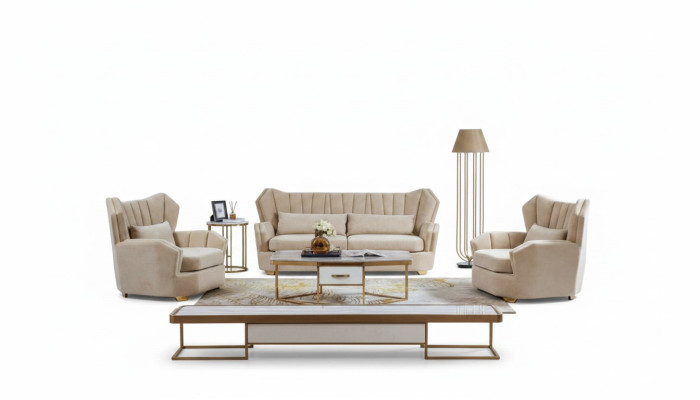 Sofa Kanapa Ustawić Siedziba Podkładka Kompletny Zestaw 3+2+1 Sofy Dekoracyjne Designer