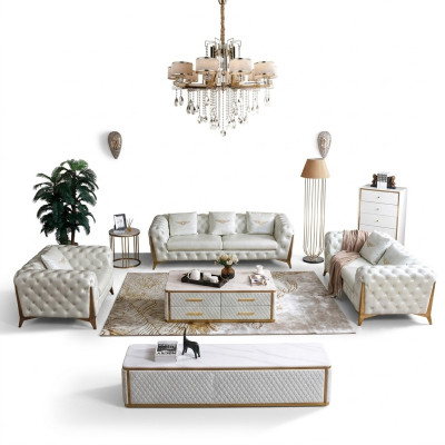 Włoskie Luksusowe Meble Salon Siedziba 3+2+1 Zestaw sofowy Meble Couch
