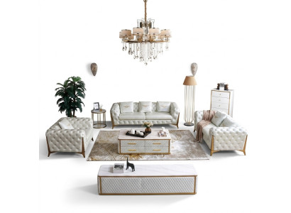 Włoskie Luksusowe Meble Salon Siedziba 3+2+1 Zestaw sofowy Meble Couch