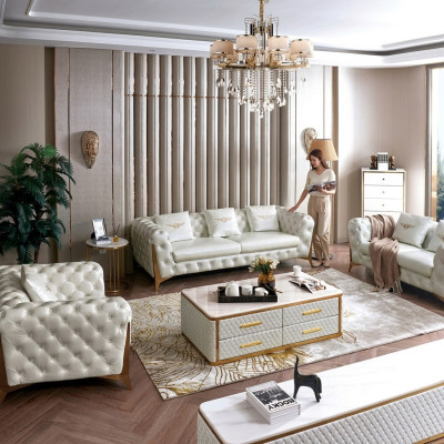 Luksusowy zestaw sofowy Chesterfield 3+2+1 miejsce do siedzenia Meble Couch