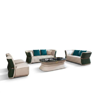 Kompletny zestaw Zestaw sofowy 3+2+1+1 miejsce do siedzenia designerska sofa kanapa Żywy krajobraz