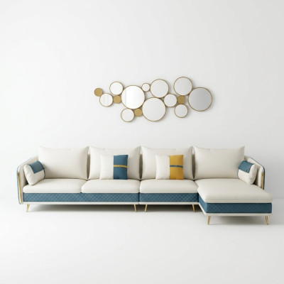 Żywy krajobraz L-shape Narożnikowa kanapa Couch Design Podkładka Ustawić Sofa Narożnik Nowość