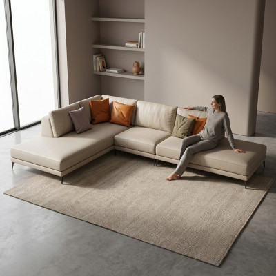 Narożnikowa kanapa Podkładka Ustawić Żywy krajobraz Decor L Shape Designer Sofa Couch