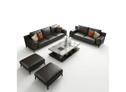 Włoski luksusowy Zestaw mebli sofowy 3+2 + Stołek Meble Kanapa Sofa 3-częściowa.